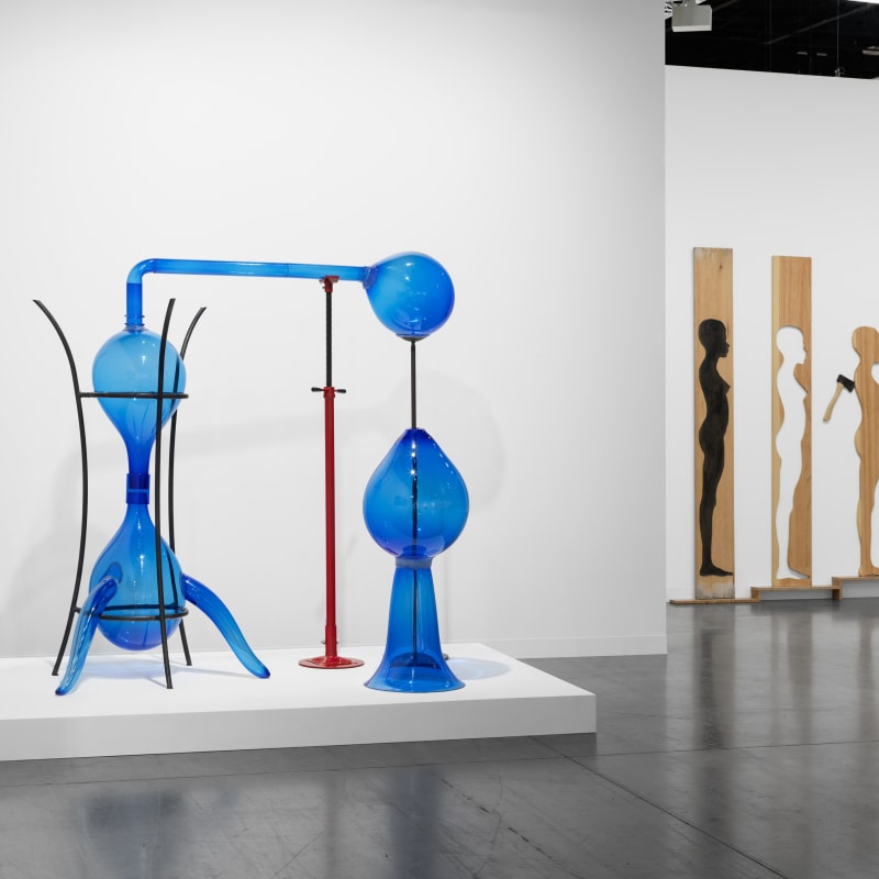 View of Alchemy of the Soul: María Magdalena Campos-Pons and Remedios Varo, Gallery Wendi Norris booth at Art Basel Miami Beach, December 2024. Photo by Dan Bradica.