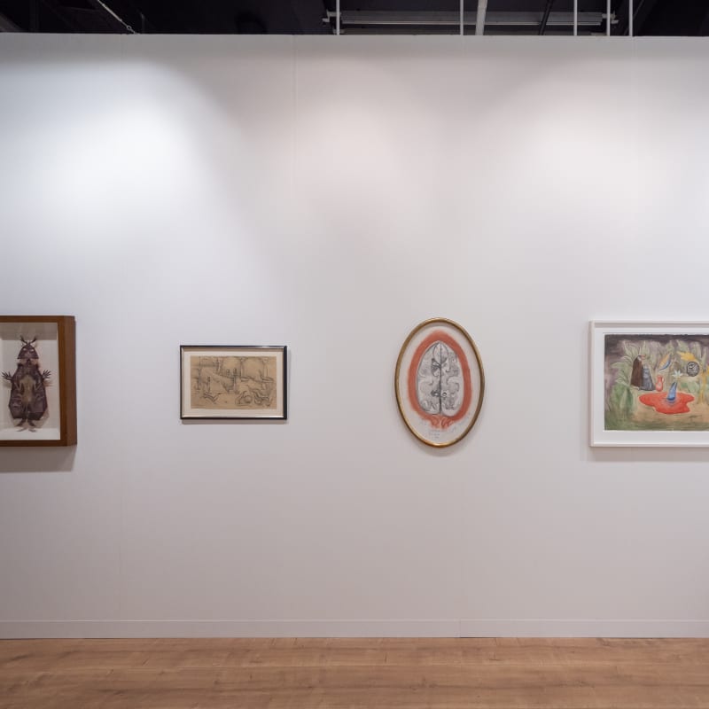 View of Leonora Carrington's Bestiary, Gallery Wendi Norris booth at Art Basel in Basel, June 2024. Photo by Photo by Michael Adair.