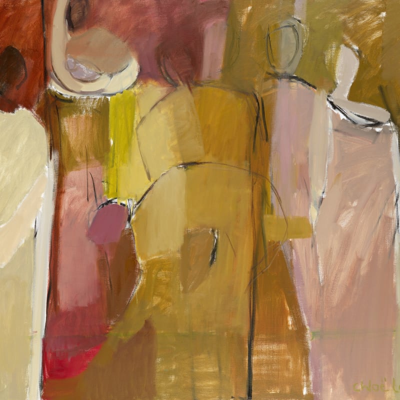 11. Figure with Ochre and Pink, Oil, 48" x 60"