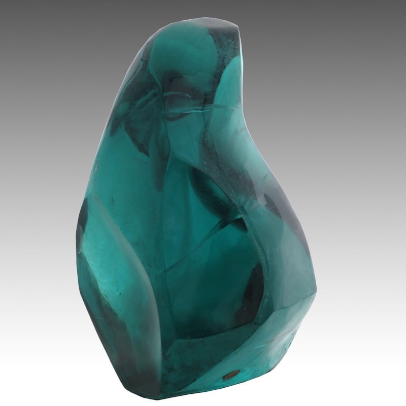 Jamal Al Yousef Village Lady, 40x31x55cm, Hand sculpted glass, 2018