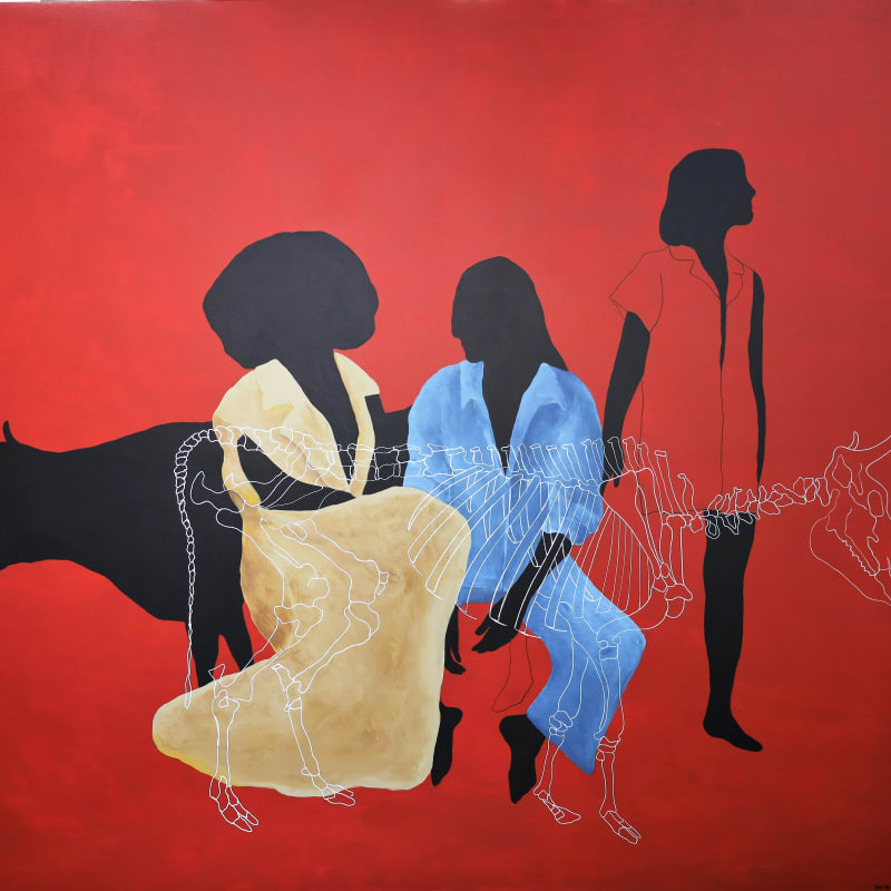 Mohammad Dohaidel, Untitled, 2019, Acrylic on canvas, 150x150cm