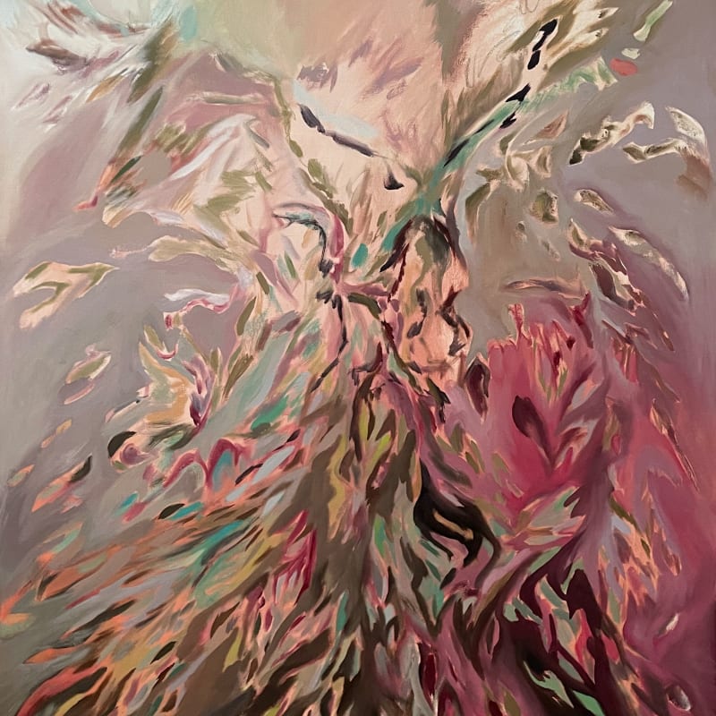 Raya Kassisieh, Nor desire but all at once total, 2022, Oil on canvas, 163x133cm