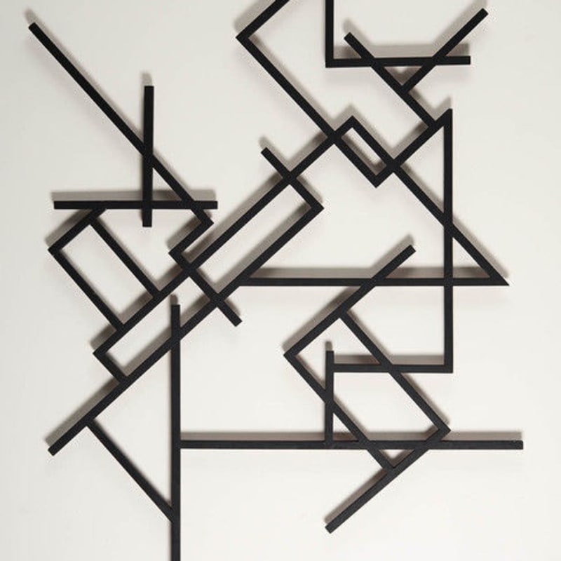 Nikolai Kasak  Black linear action, 1949-1951  Painted wood construction and space  57 9/10 x 44 1/10 x 1 3/5 in.  147 x 112 x 4 cm.