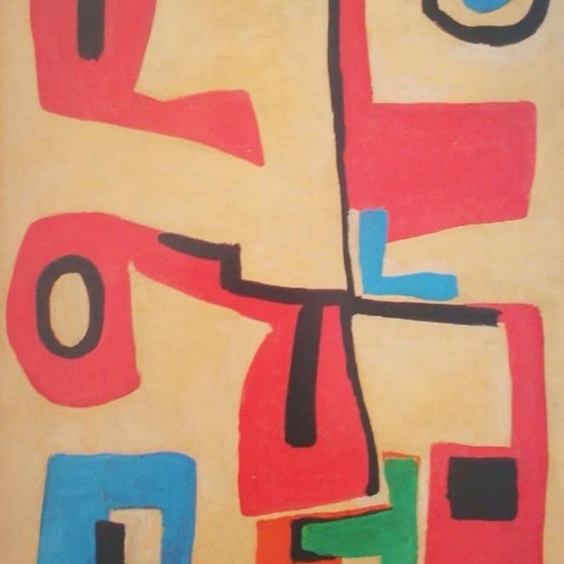 Miguel Ángel Pareja  Formas en rojo, 1961  Oil on canvas.  92 x 65 cm.