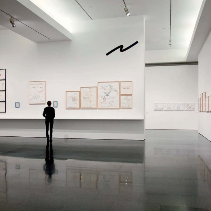 Lawrence Weiner's "Written on the Wind" exhibition view, 2013