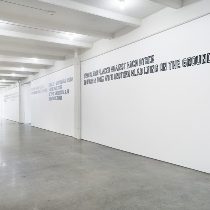 Lawrence Weiner, 5 Figures of Structure, 1987. Dia Art Foundation © Lawrence Weiner/Artists Rights Society (ARS), New York. Photo: Bill...