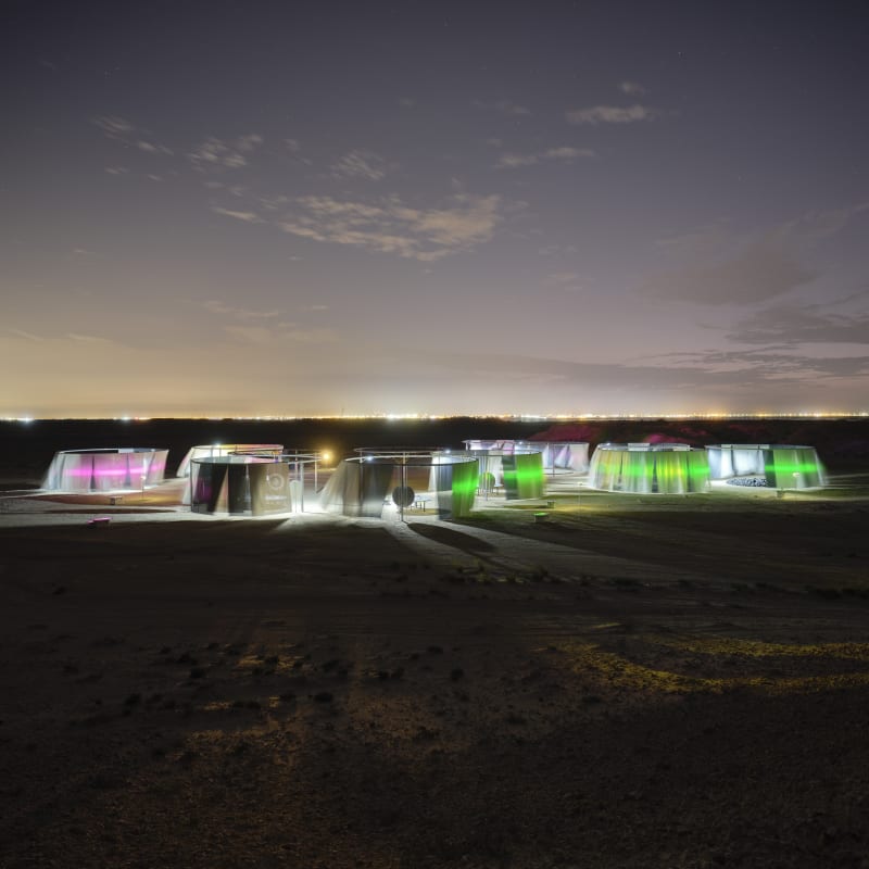 Installation view: Olafur Eliasson: The curious desert, near the Al Thakhira Mangrove in Northern Qatar, 2023 Photo: Anders Sune Berg