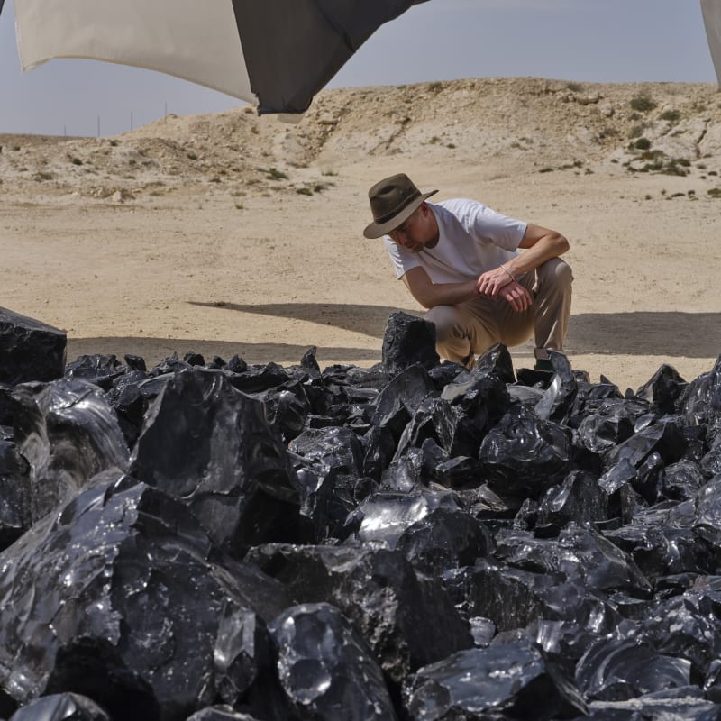 Your obsidian garden, 2023 Installation view: Olafur Eliasson: The curious desert, near the Al Thakhira Mangrove in Northern Qatar, 2023 Photo: Ander Sune Berg
