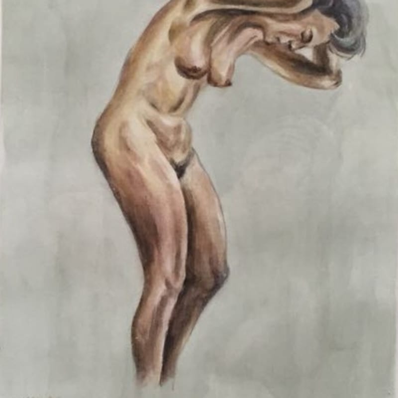 These are still nude paintings - copies of life drawings by Adolf Hitler No.2 2015 Watercolor and drawing 27.5 x...