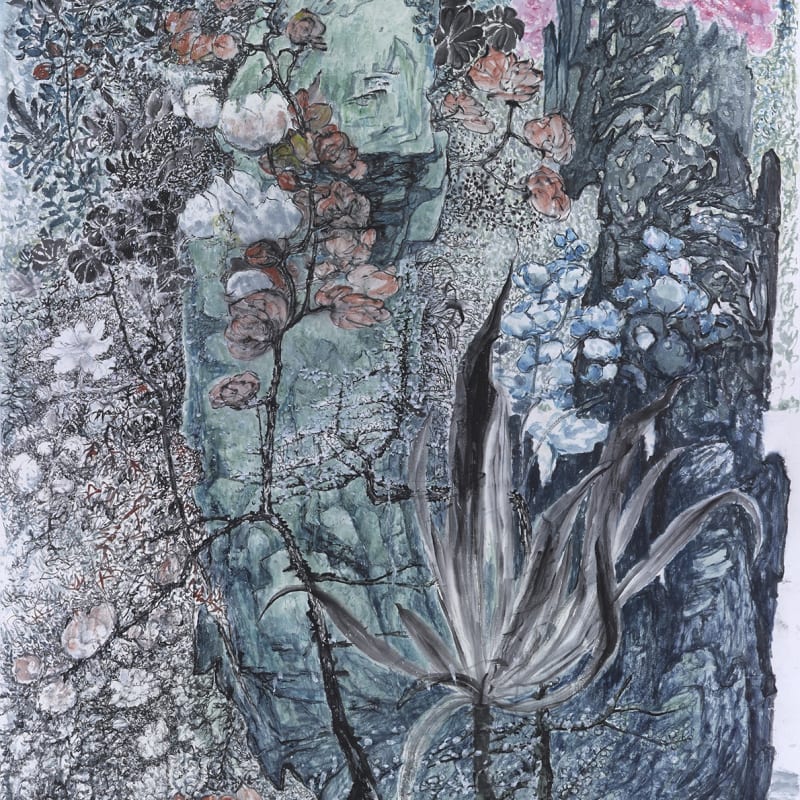 PENG KANGLONG 彭康隆 Ode to the Mighty Peak 隆崇赋, 2022 Ink on paper 纸本水墨 368 x 145 cm