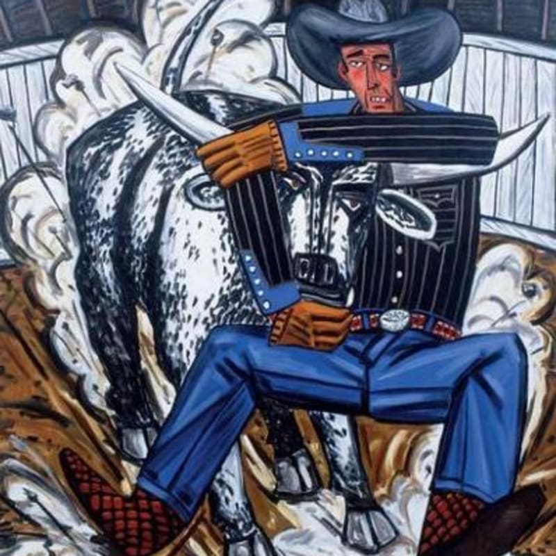 David Bates  RODEO 1992  Oil on canvas  60 by 48 inches
