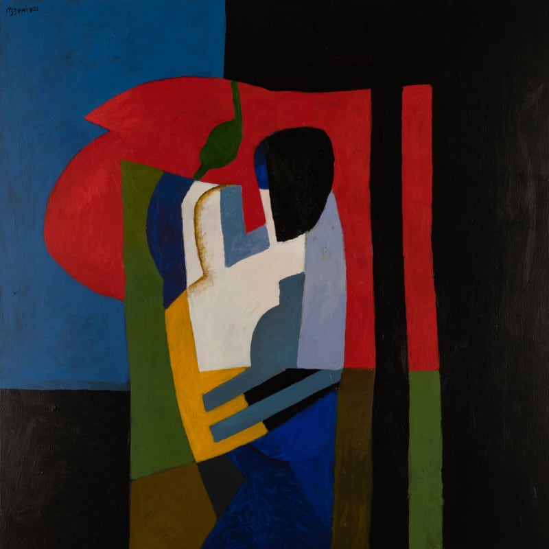 Dia Al Azzawi There You Are Broken 2021 Signed Top Left Acrylic On Canvas 150 X150 Cm Az Pai 021 3