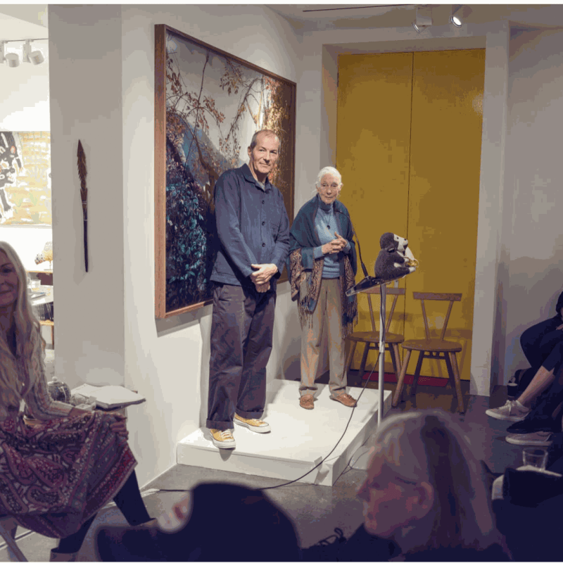 Dame Jane Goodall DBE and Jim Naughten at the Rebecca Hossack Art Gallery