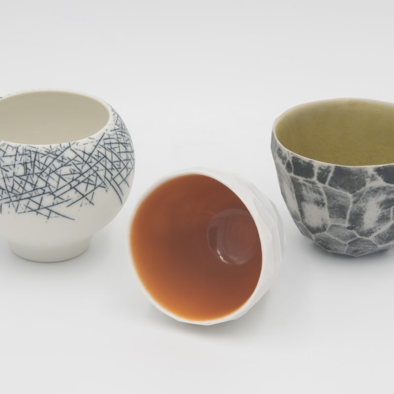 Porcelain Cups by Kim Cheselka