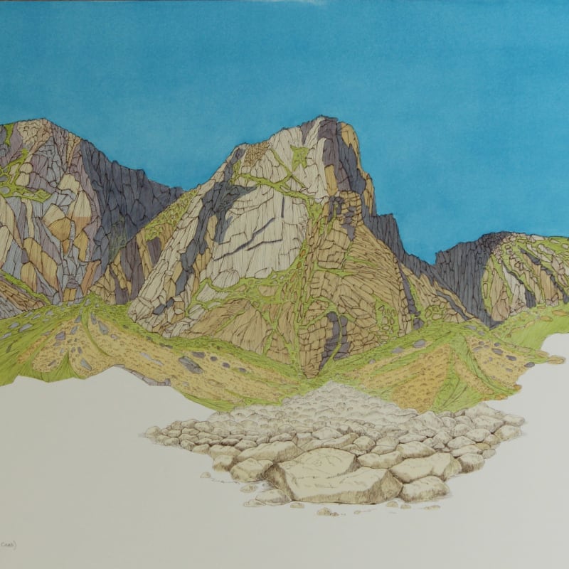 Bruce Shaw, 002013 (Shelter Stone Crag), 2022, pen and gouache on pape