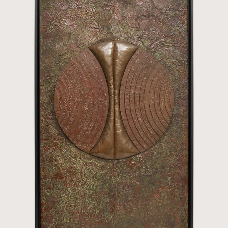 Farid Belkahia Composition, 1971 Copper relief 100h x 60w cm
