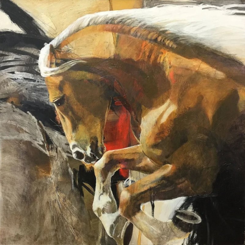 KAREN ROEHL WILD RIDE acrylic on canvas 36" h x 36" w $ 3,600.00
