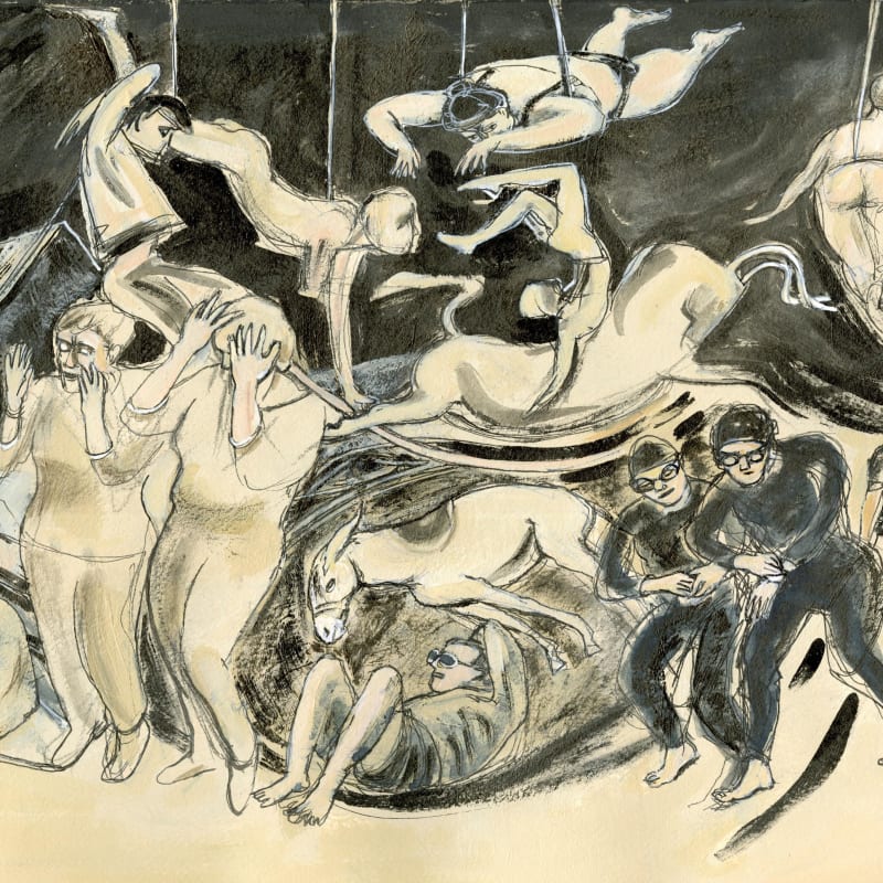 Julia Midgley RWS RE, Swings Study, 2025