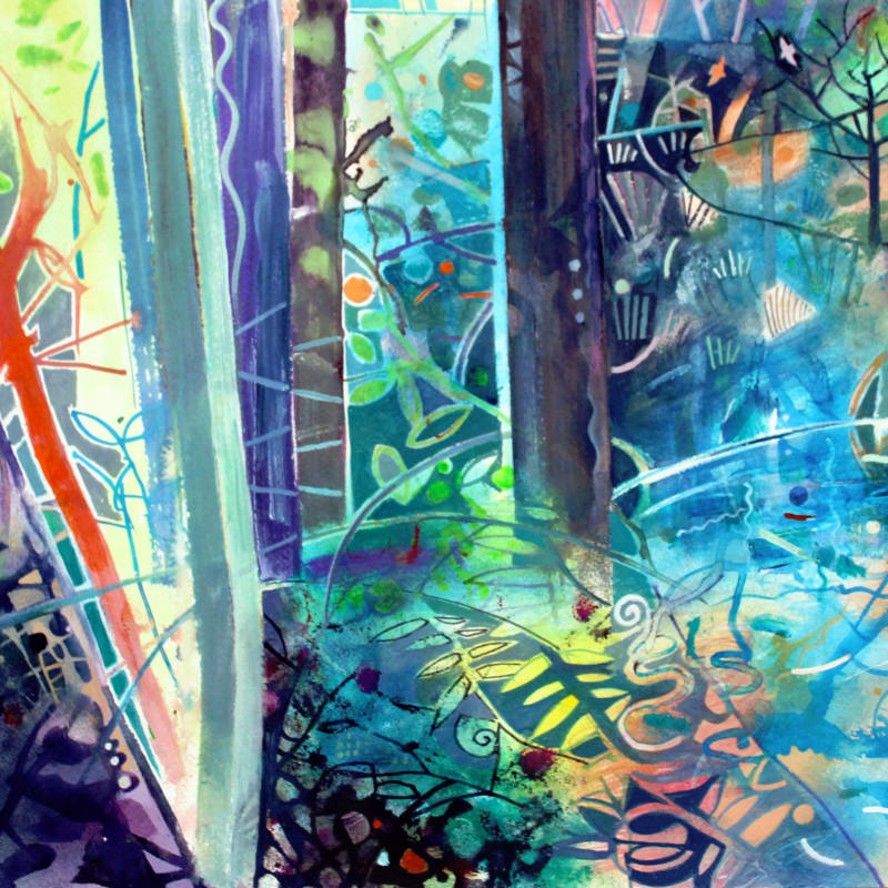 David Wiseman RWS, Woodland Water, Brownsea Island, Late Afternoon, 2025