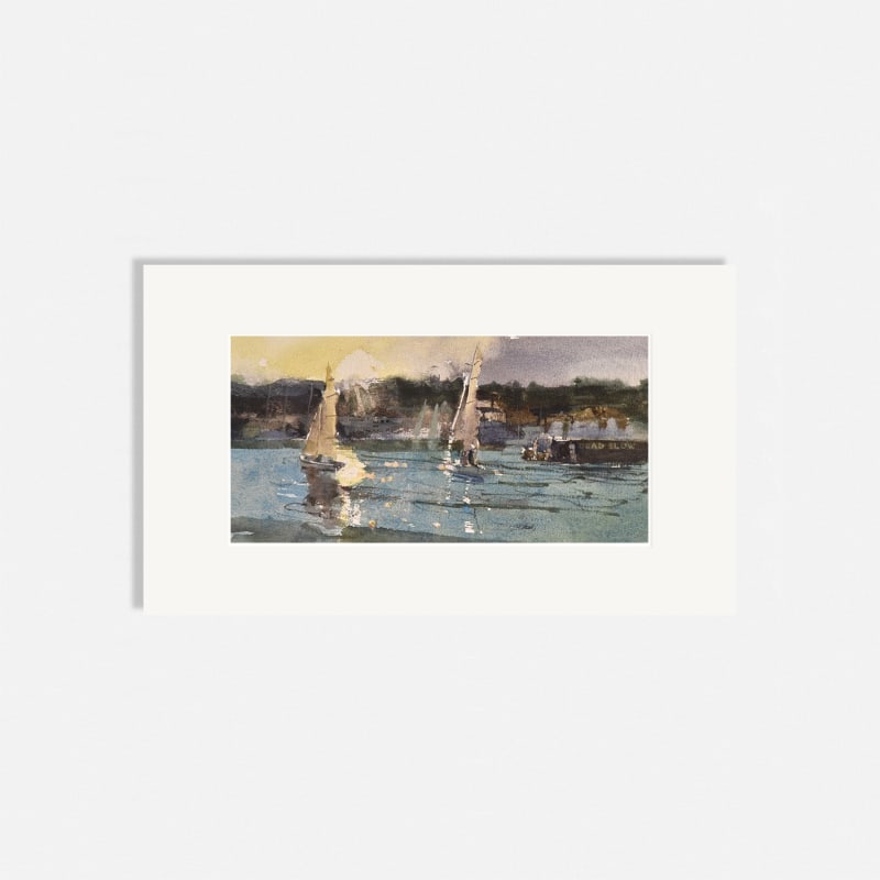 Richard Pikesley RWS, 'Dead Slow', dinghies coming in, Lyme Regis