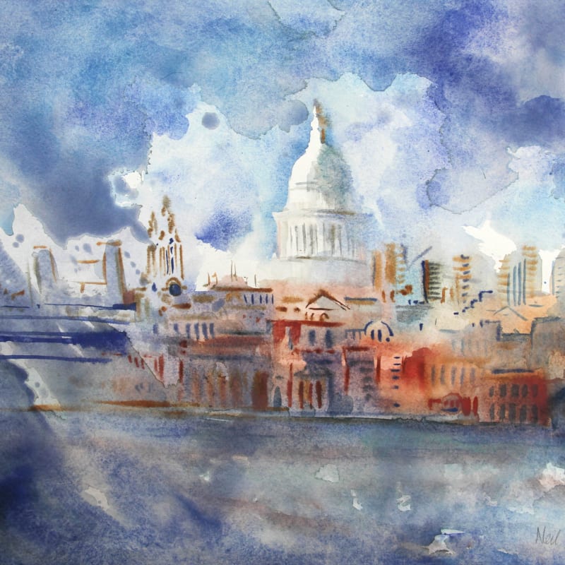 Neil Pittaway RWS RE, St Paul's from Bankside