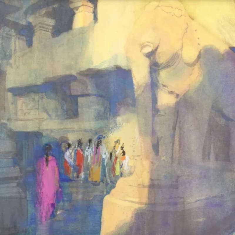 Simon Pierse RWS, Girl in a Jain Temple, 2022