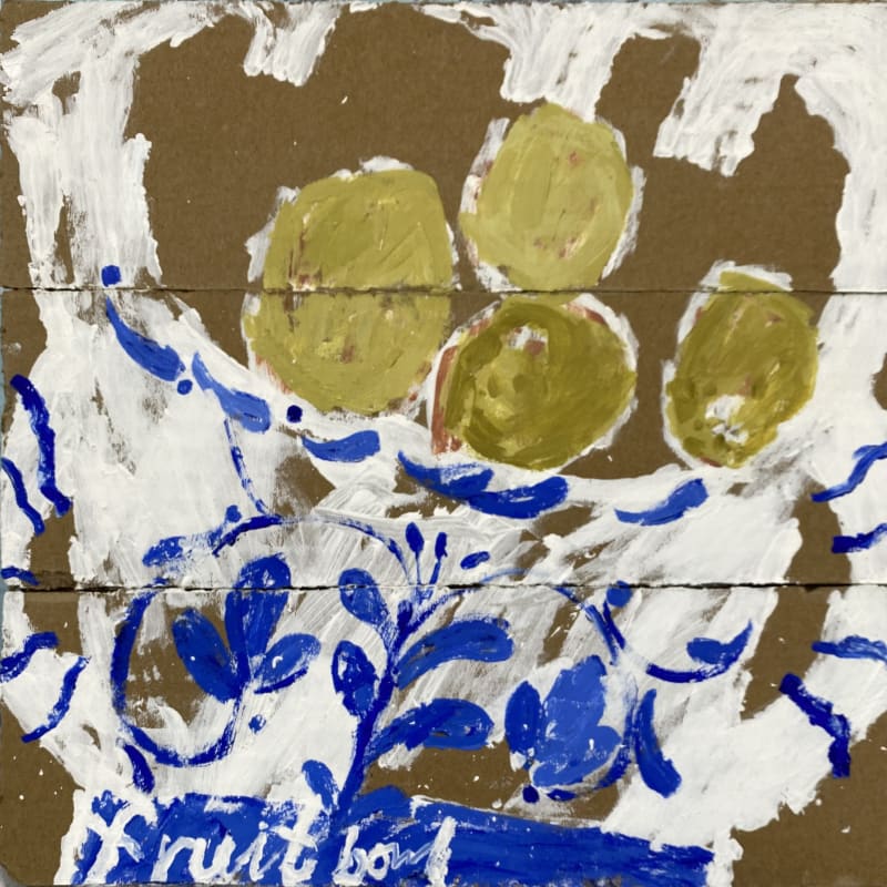 Christie Bird RWS, 'Fruitbowl and Limes', acrylic on cardboard