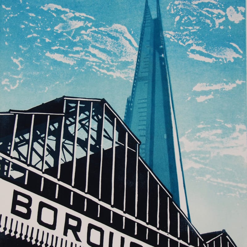Janet Brooke RE, 'From Borough Market', linocut