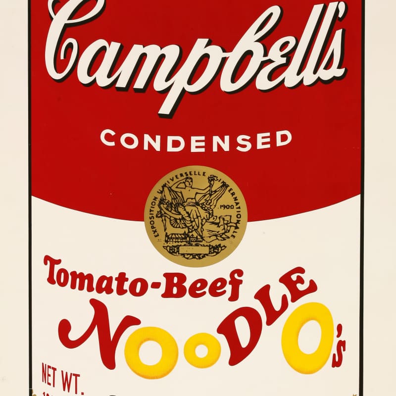 Artwork image: Andy Warhol Tomato-Beef Noodle O's From Campbell's Soup II (F.&S. II.61)