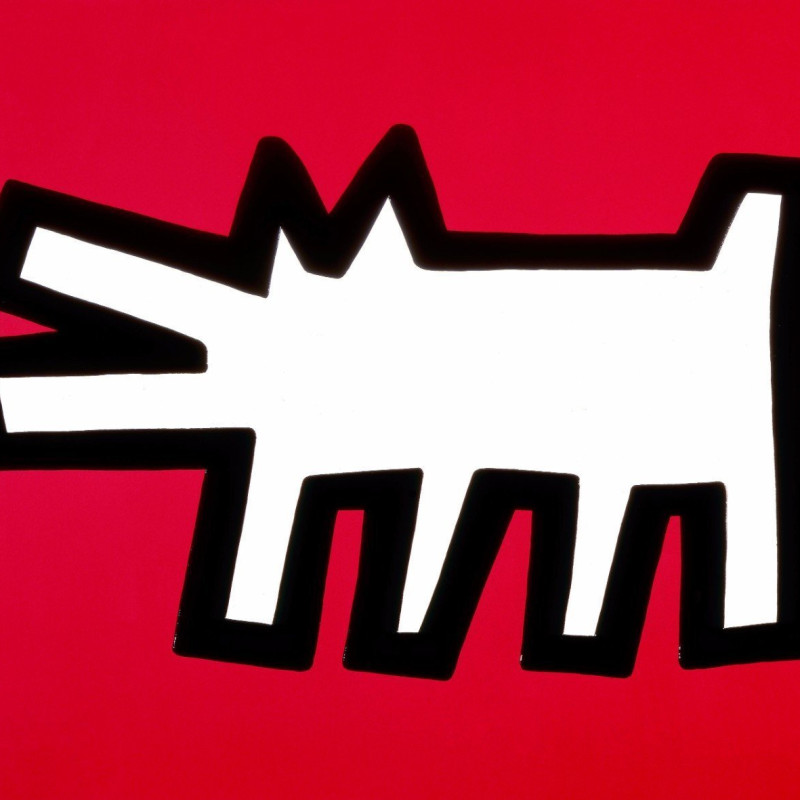Keith Haring, Red Dog (Icons), 1990