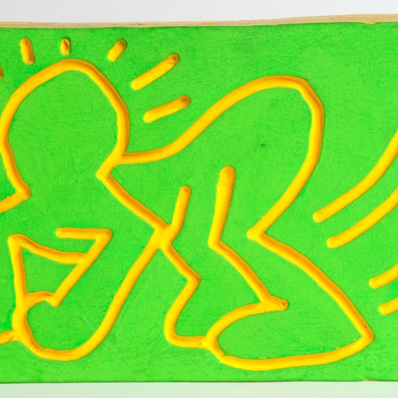 Keith Haring, Crawling Radiant Baby Wood Carving, 1983