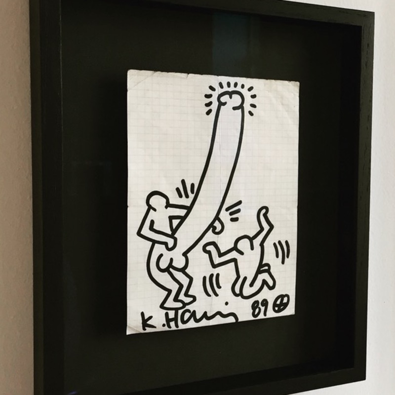 Keith Haring, Untitled (Drawing on Paper, Penis), 1989