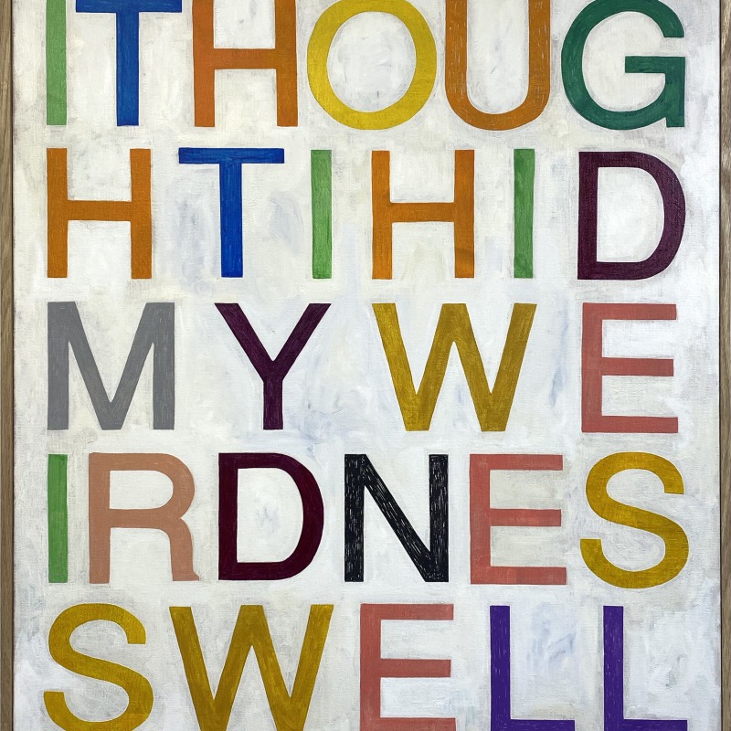 Ces McCully, I thought I hid my weirdness well (chalkboard white), 2022