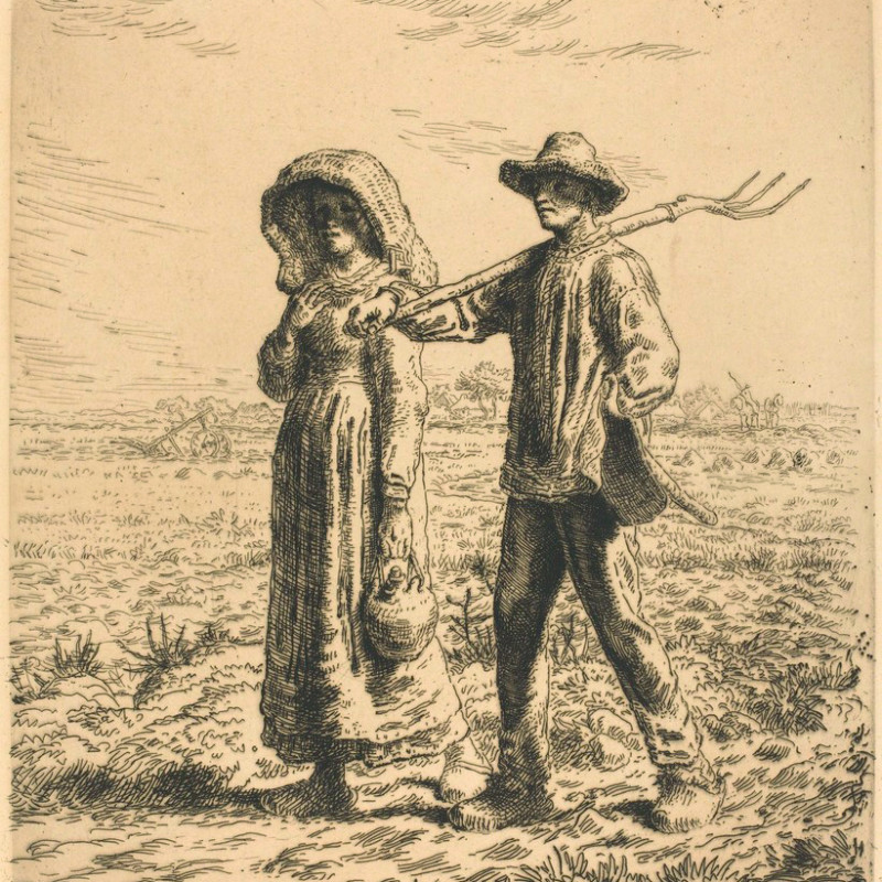 Jean-Francois Millet - The Departure for Work, 1863