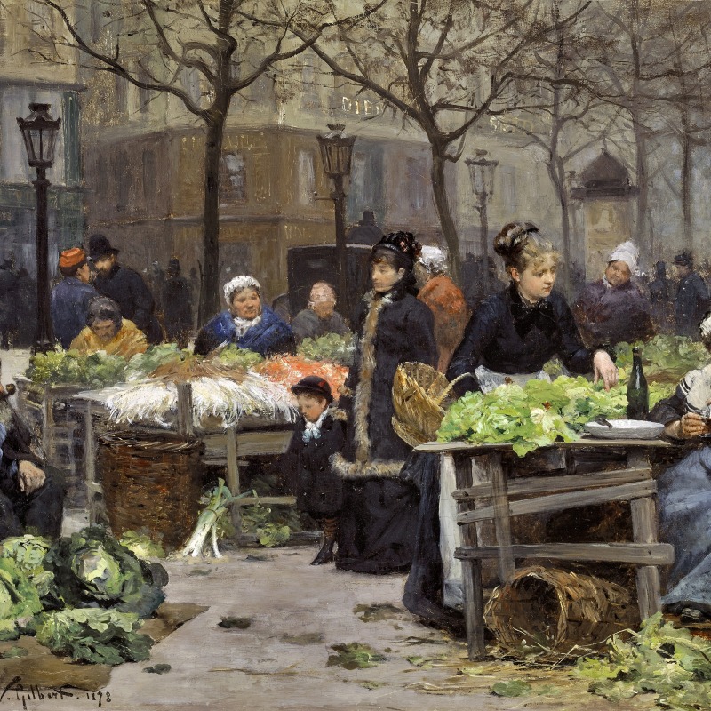 Victor-Gabriel Gilbert, Un marché parisien.