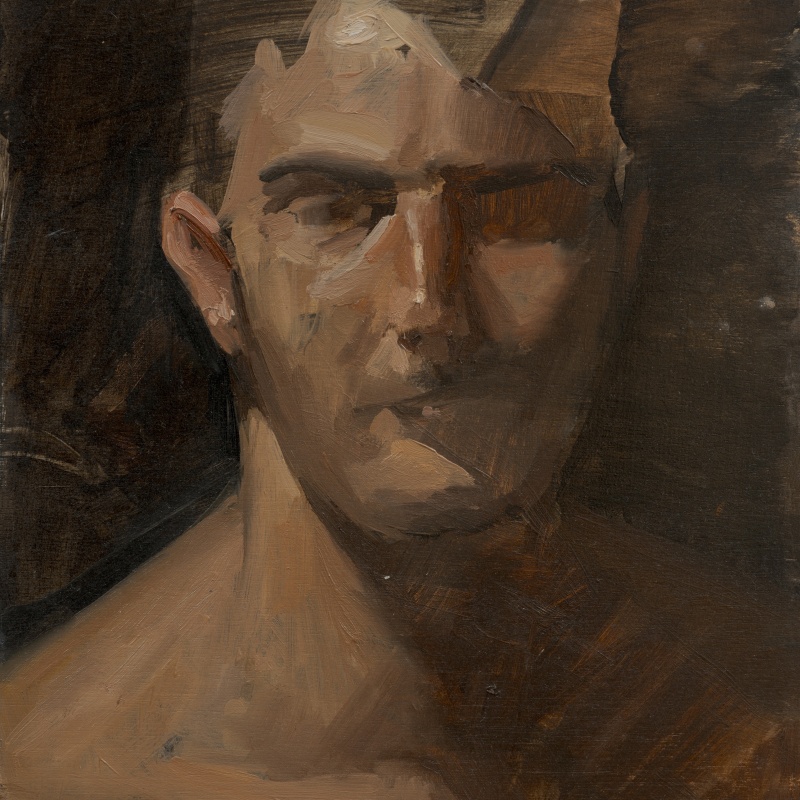 Aquiles  Oil on board  34 x 26 cm  2024