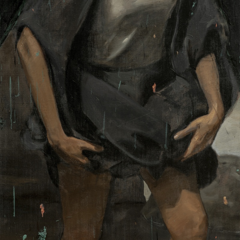 Untitled (Woman entering the water)  Oil on canvas  114 x 72 cm  2023