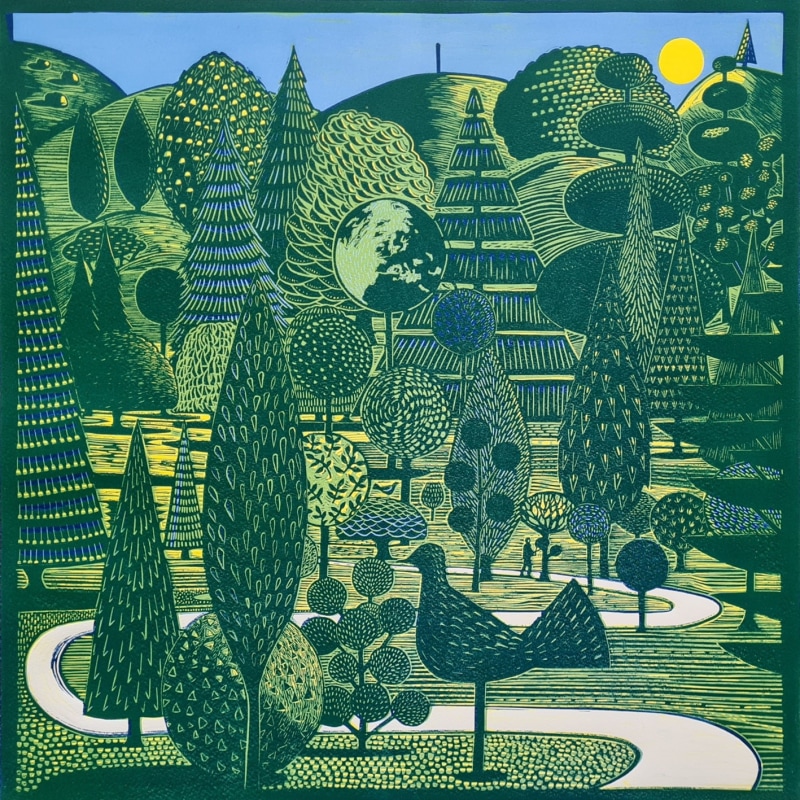 Kit Boyd ARE, The Topiarist, linocut
