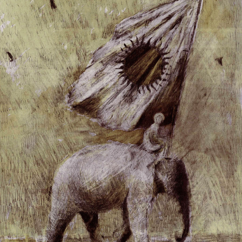 The Elephant and the Sun, lithograph