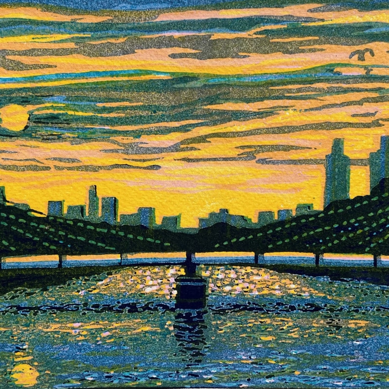 Gail Brodholt, Summer Solstice, linocut