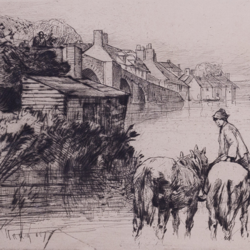 Sir Francis Seymour Haden PPRE, Wareham Bridge, 1877, etching 