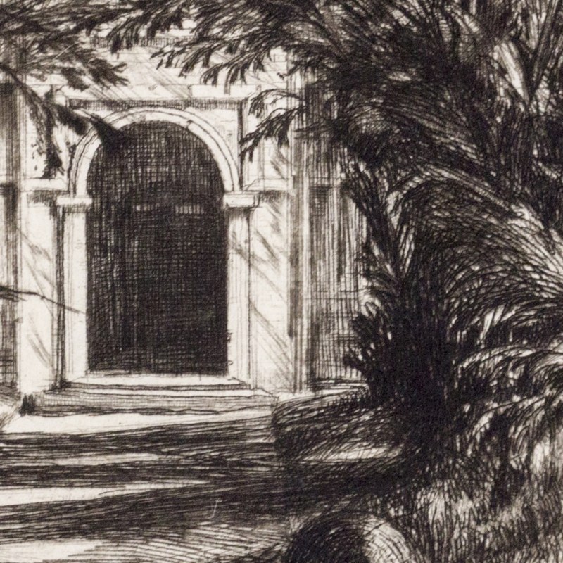 Sir Francis Seymour Haden, Mytton Hall, 1859, drypoint (detail)