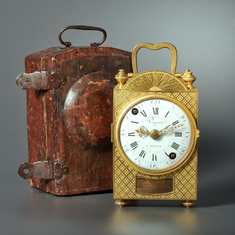 Végéax (or Végéaux) - A Louis XVI travelling clock of eight day duration, by Végéax (or Végéaux) , Roüen, date circa 1780