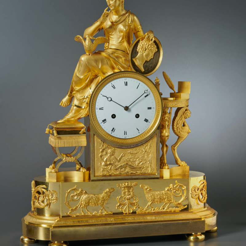 François-Louis Savart (attributed to) - An Empire mantel clock of eight day duration housed in a case attributed to François-Louis Savart, Paris, date circa 1810