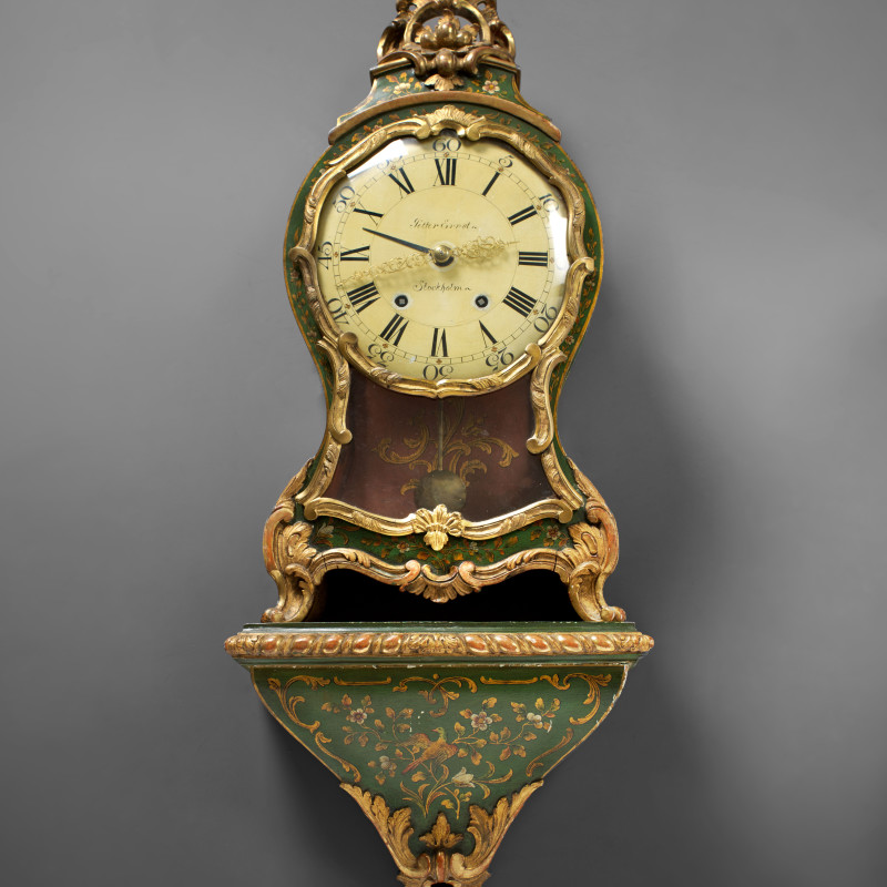 Petter Ernst - A Swedish Rococo cartel clock with bracket by Petter Ernst, Stockholm, date circa 1760