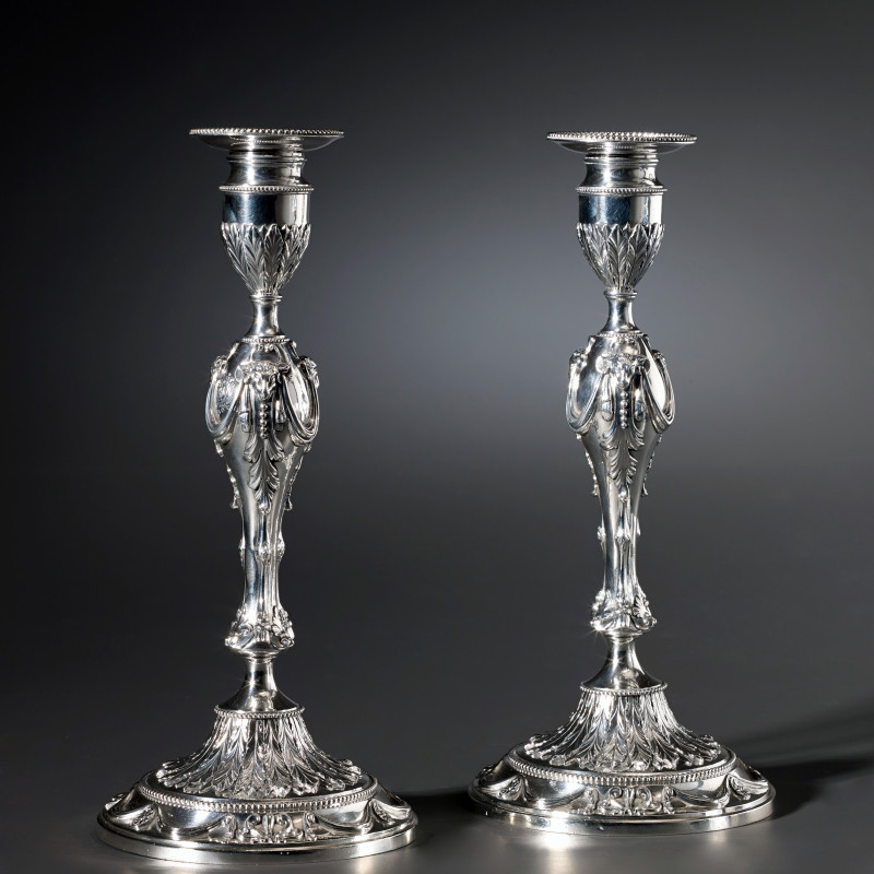 Georges Cowles - A pair of English candlesticks by Georges Cowles, London, 1777