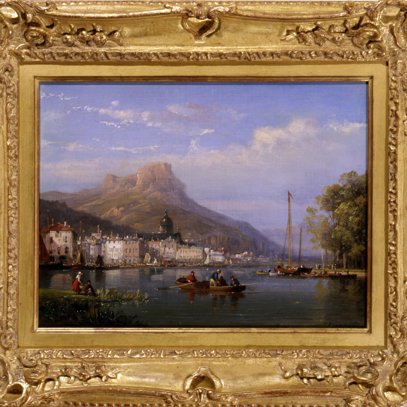 Charles Euphrasie Kuwasseg - “Fishing in the Harbour” by Charles Euphrasie Kuwasseg, 1871