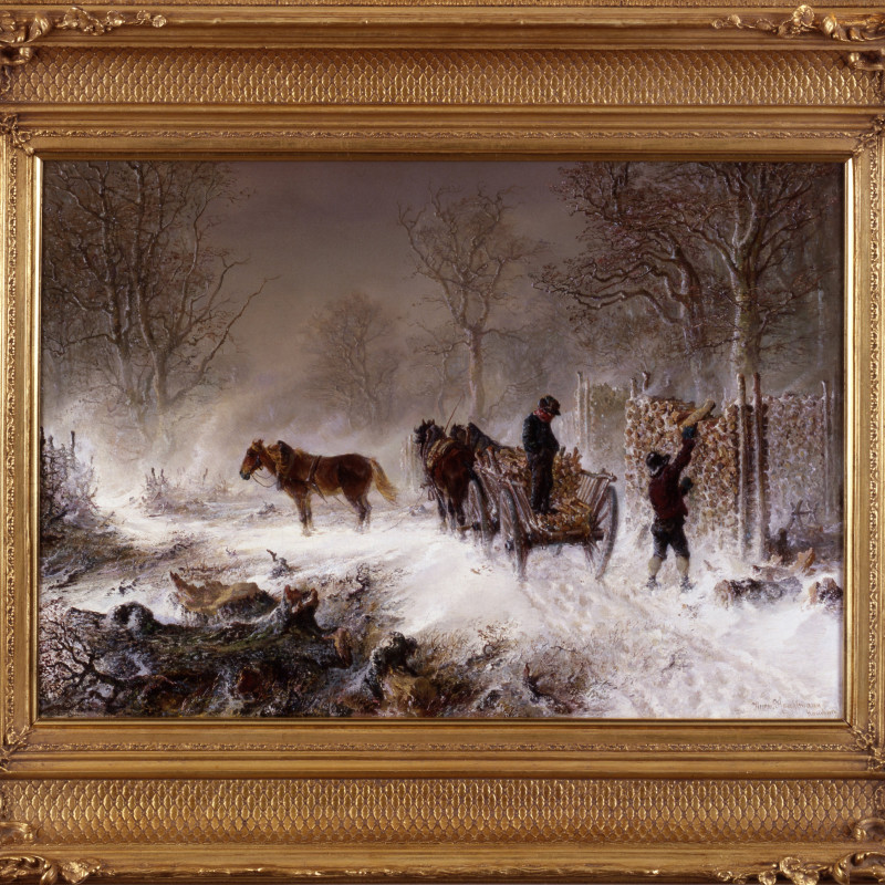 Hermann Kauffmann the elder (1808-1889) - "Winter Landscape" by Hermann Kauffmann the elder