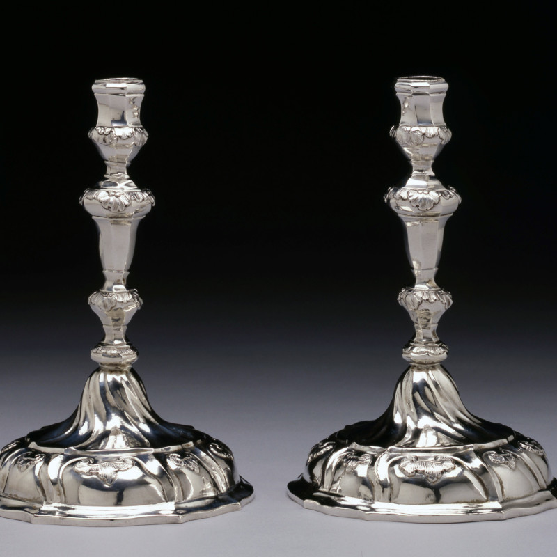 Christianus Drentwett, the Younger - A pair of Eighteenh century candlesticks by Christianus Drentwett the Younger, Augsburg, Germany, dated 1781-83