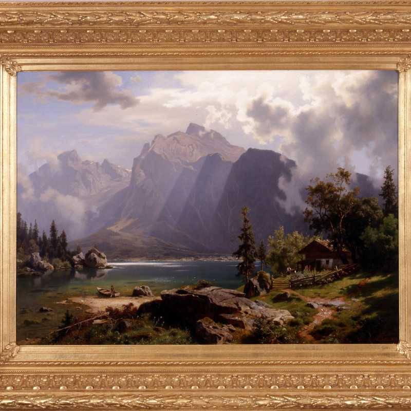 August Leu - "Landscape" by August Leu, Germany, dated 1870